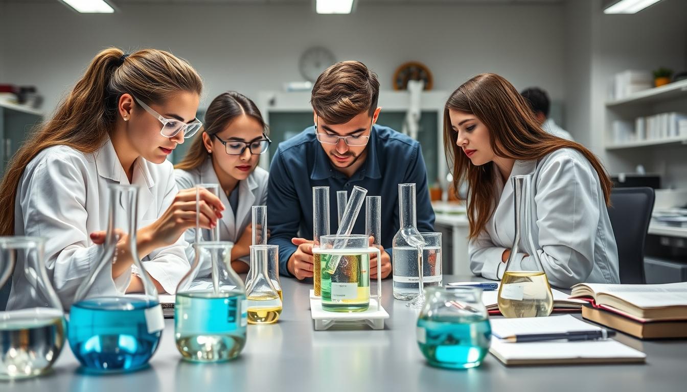 Students collaborating in study space