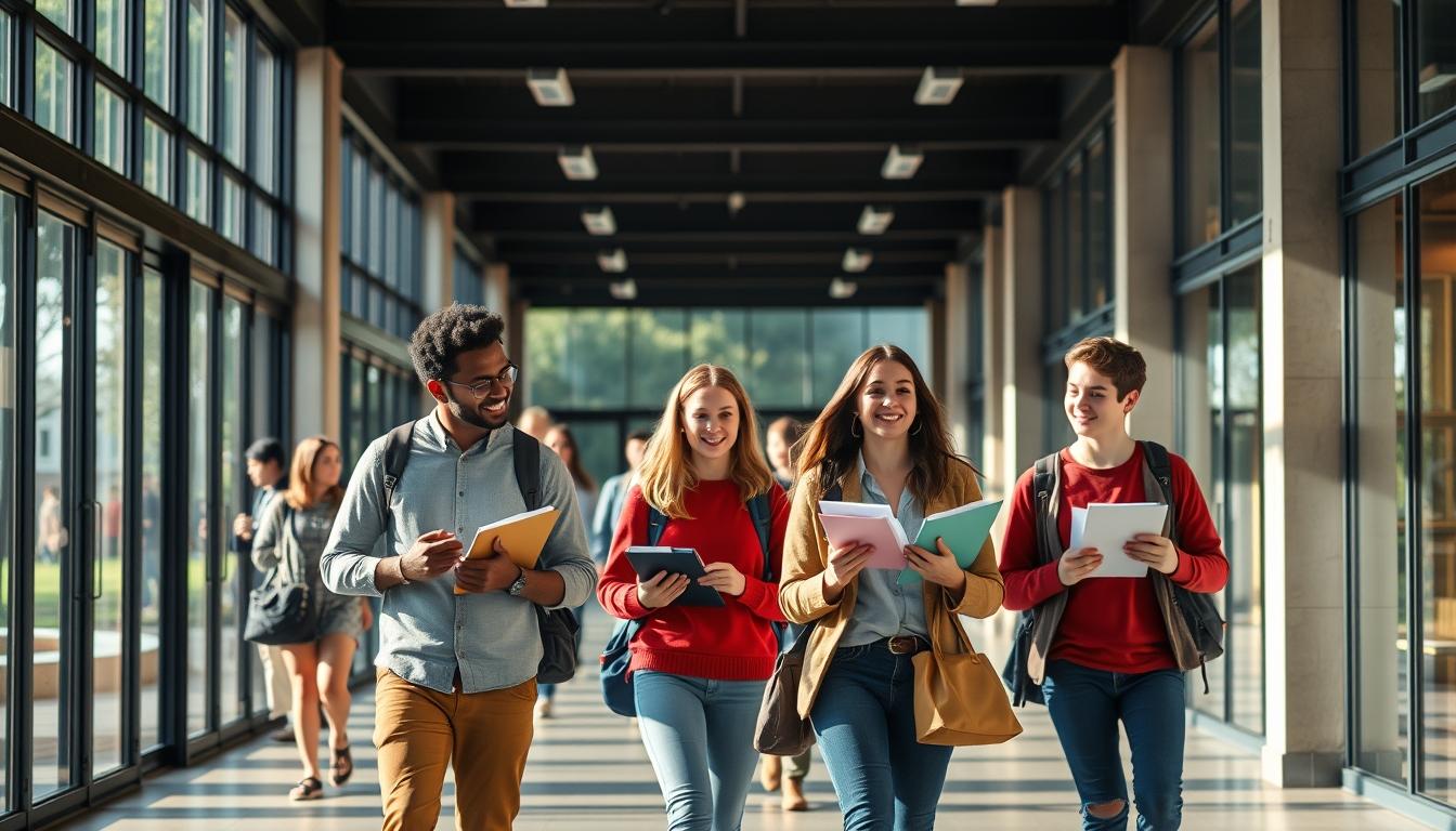 Students working in research laboratory